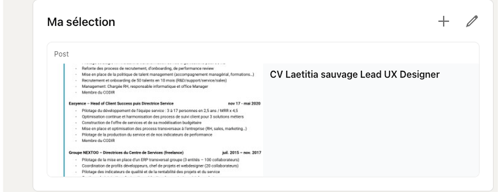 CV profil Linkedin